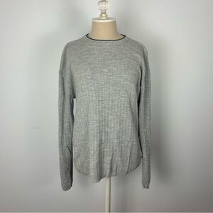 Jules Pullover Sweater Gray Long Sleeves XL